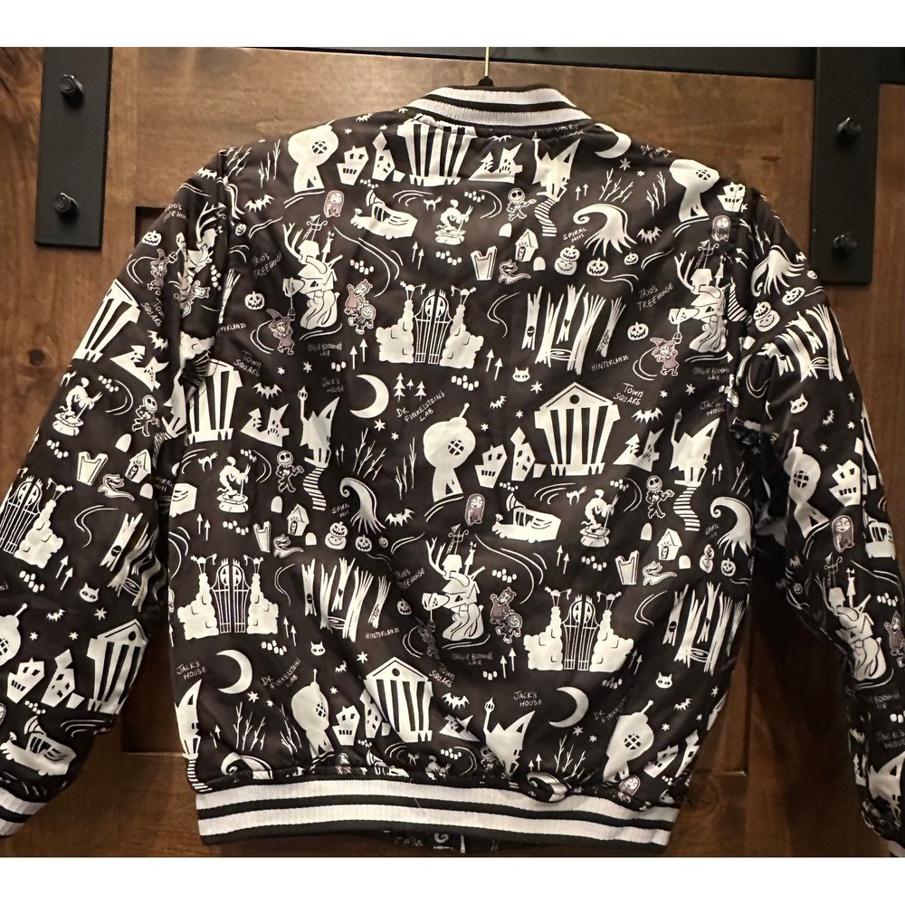 Disney Black & White Bomber Jacket Sz.11/12 - Picture 2 of 3